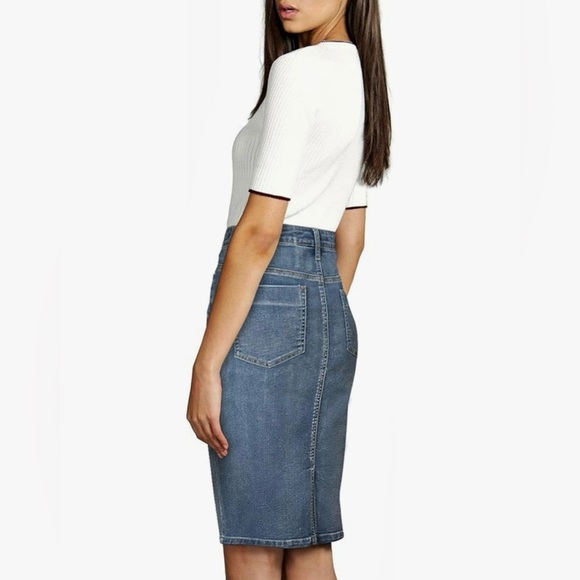 Lexi Plus Size 24 Pull On Stretch Denim Skirt - Picture 5 of 14